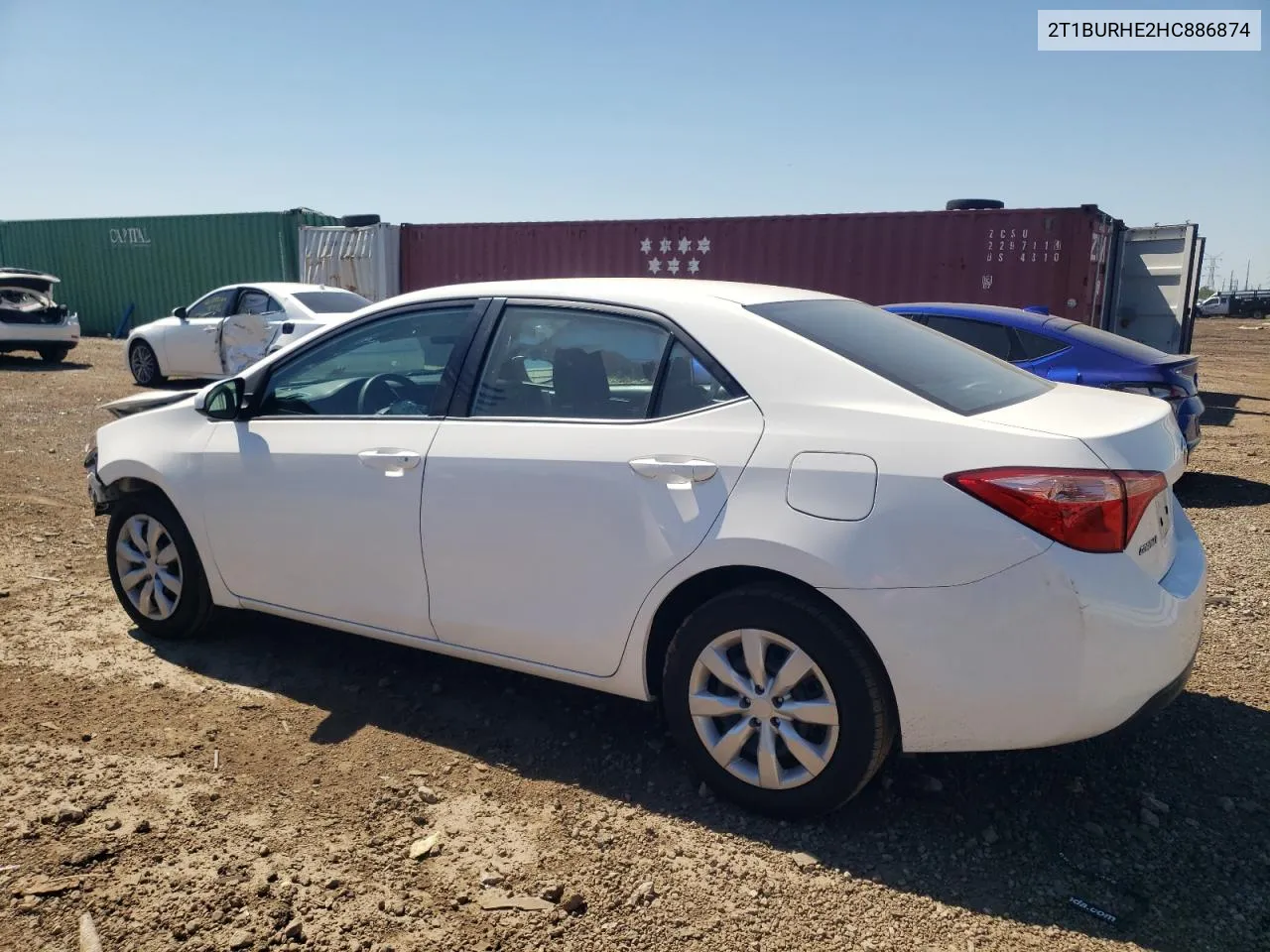 2017 Toyota Corolla L VIN: 2T1BURHE2HC886874 Lot: 59789234