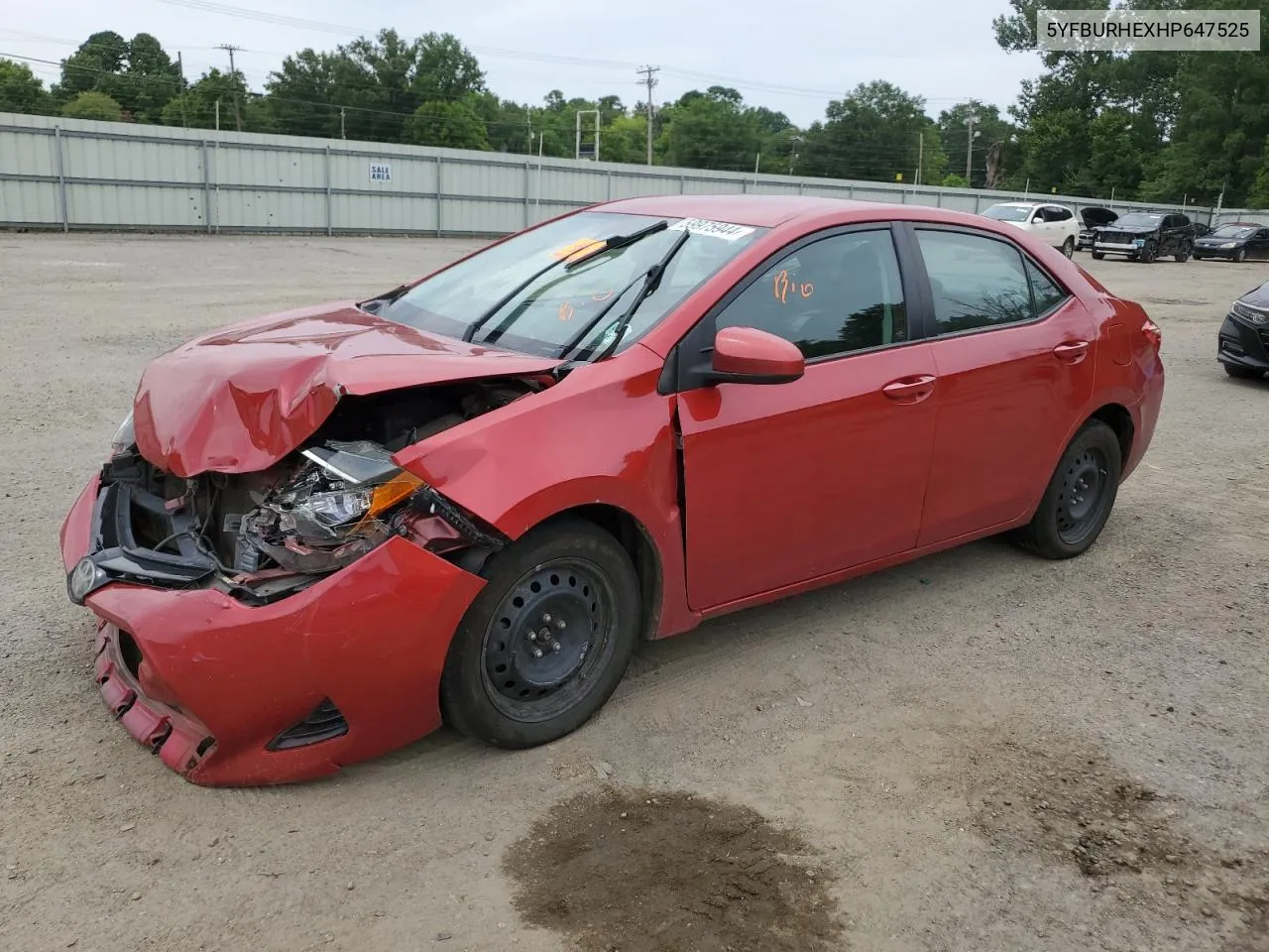 2017 Toyota Corolla L VIN: 5YFBURHEXHP647525 Lot: 59975944