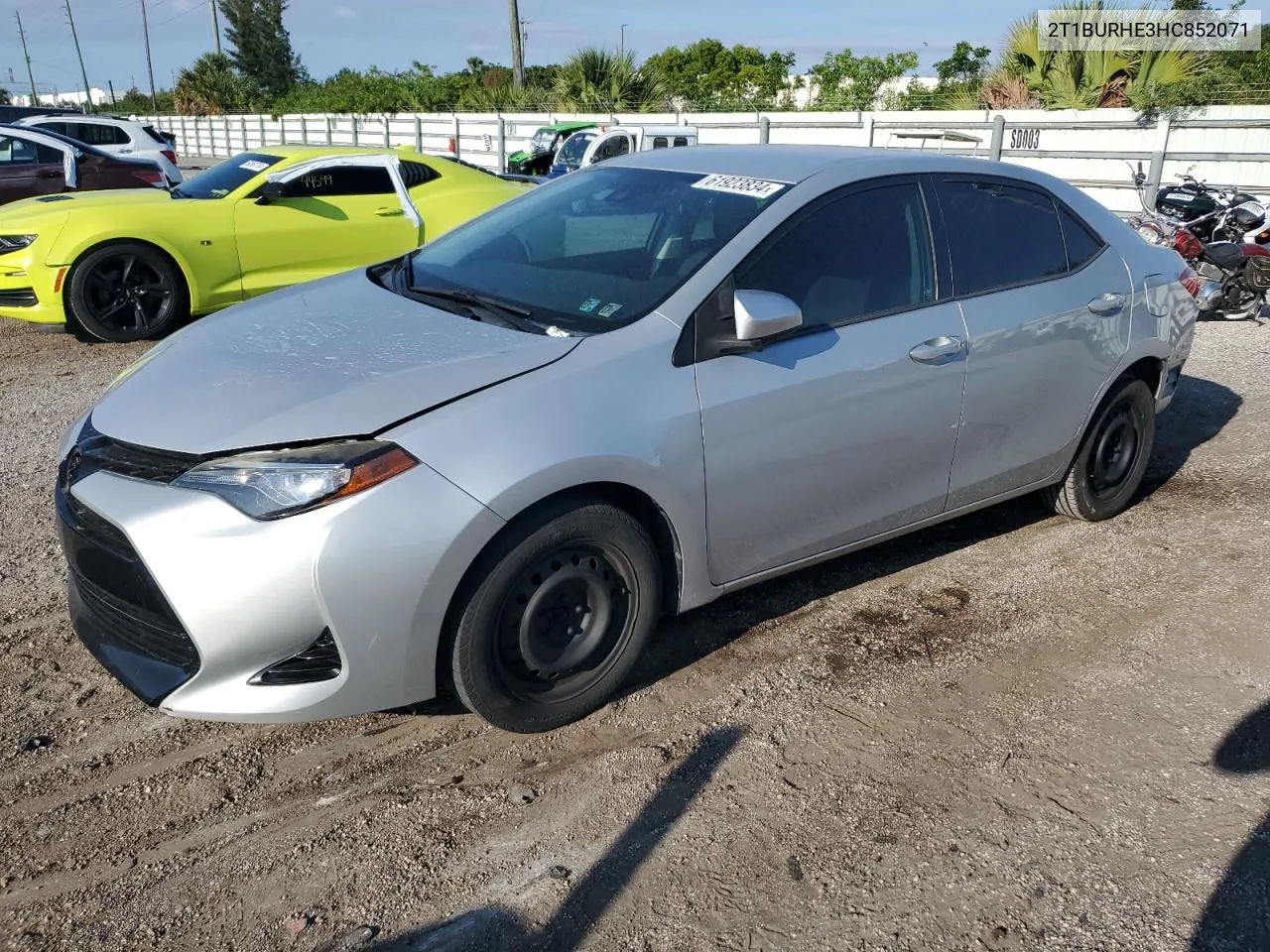 2017 Toyota Corolla L VIN: 2T1BURHE3HC852071 Lot: 61923834