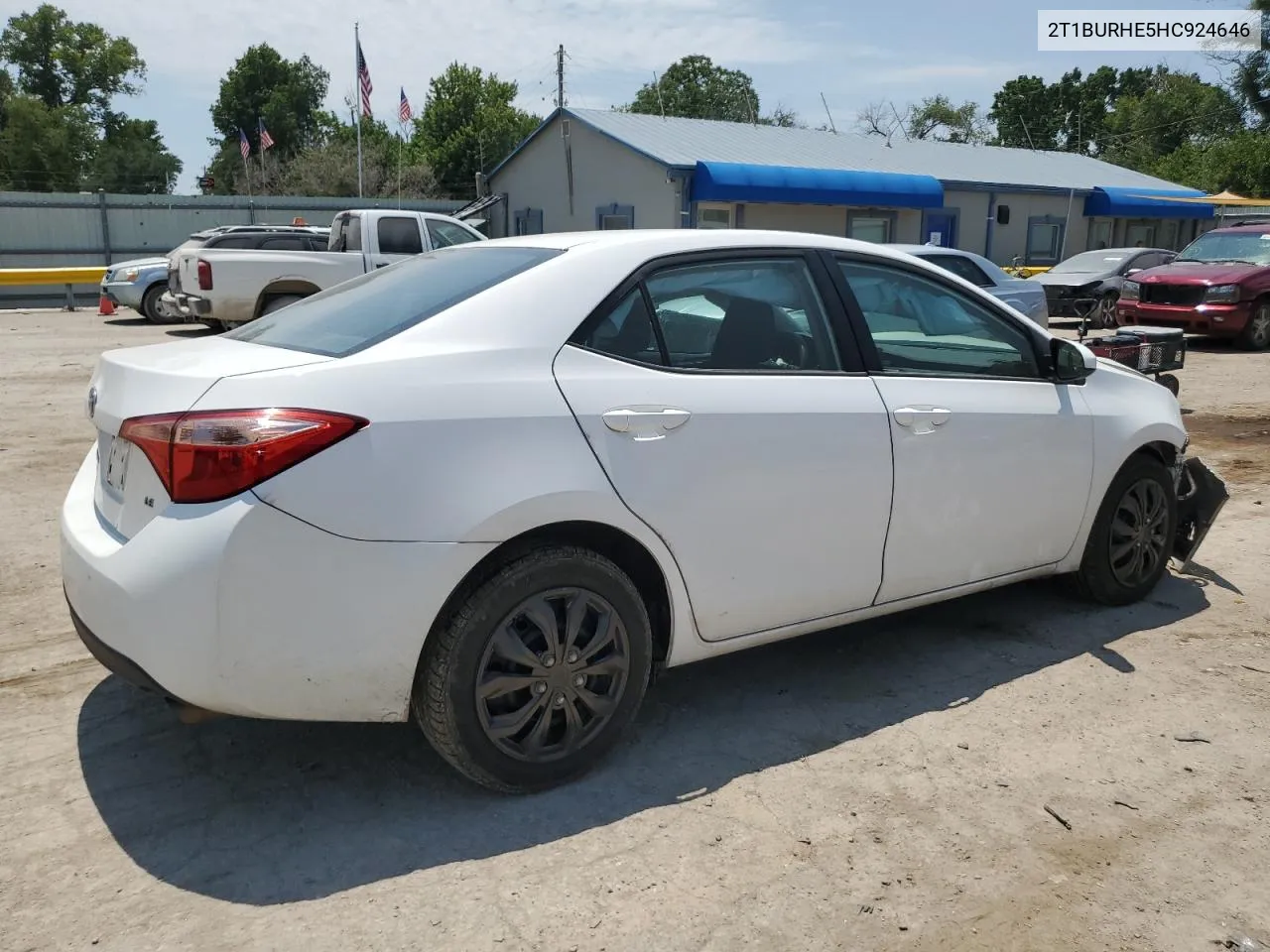 2017 Toyota Corolla L VIN: 2T1BURHE5HC924646 Lot: 62534804