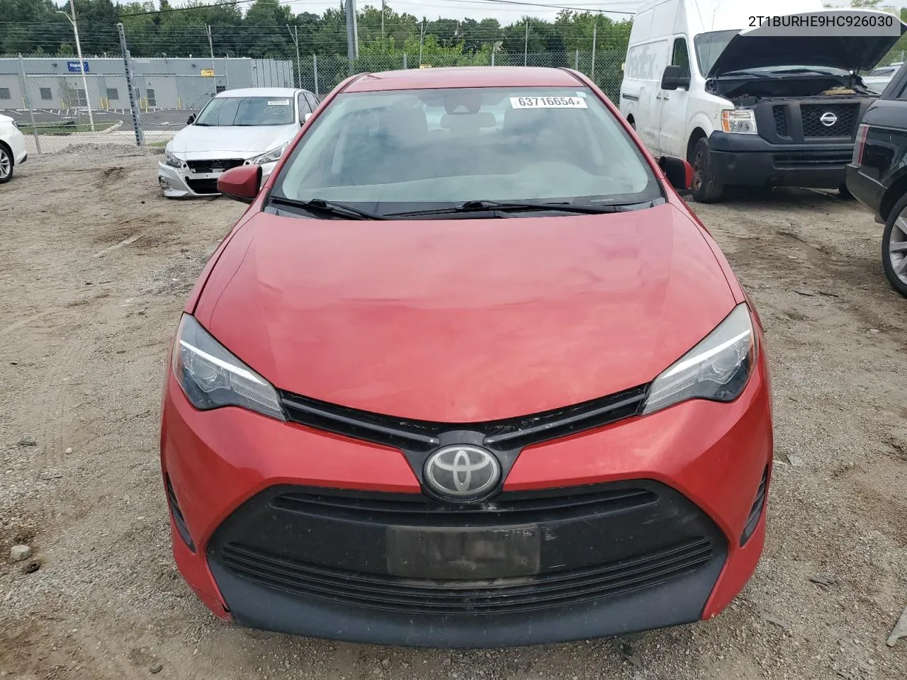 2017 Toyota Corolla L VIN: 2T1BURHE9HC926030 Lot: 63716654