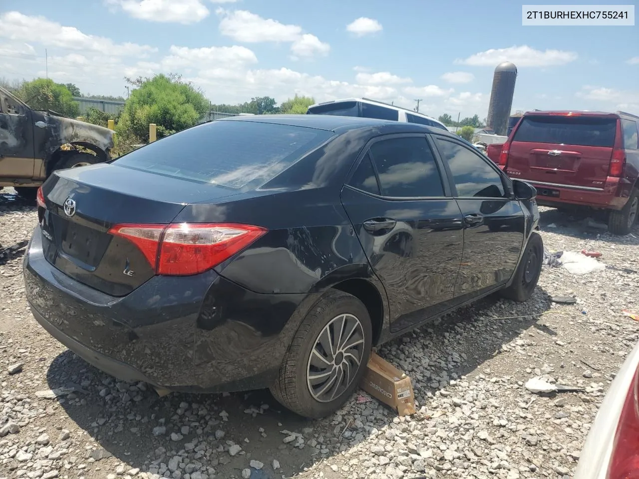 2017 Toyota Corolla L VIN: 2T1BURHEXHC755241 Lot: 66045124