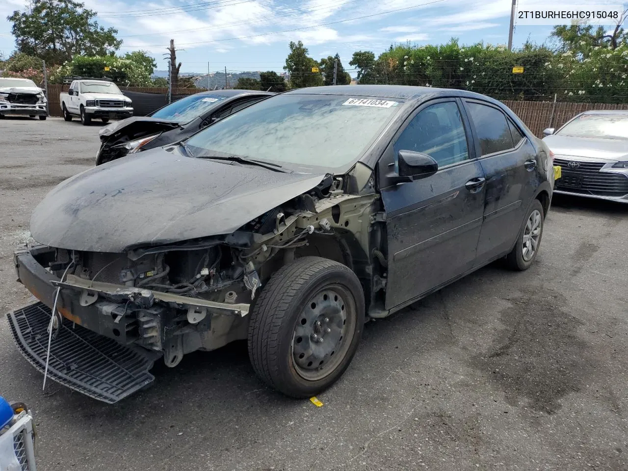 2017 Toyota Corolla L VIN: 2T1BURHE6HC915048 Lot: 67141034