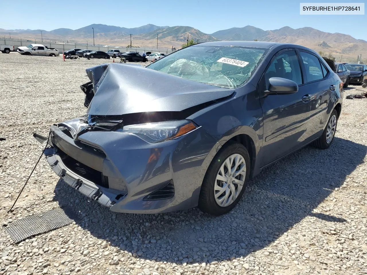 2017 Toyota Corolla L VIN: 5YFBURHE1HP728641 Lot: 68378404