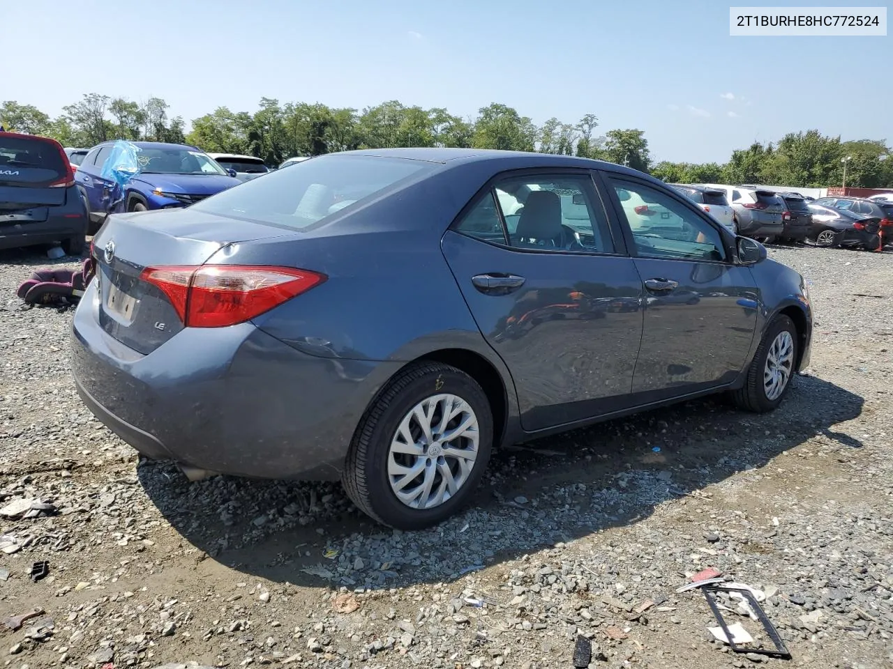 2017 Toyota Corolla L VIN: 2T1BURHE8HC772524 Lot: 68950064