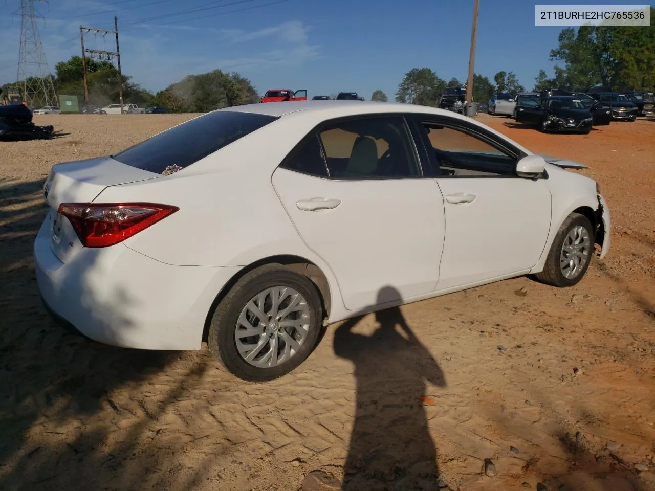 2017 Toyota Corolla L VIN: 2T1BURHE2HC765536 Lot: 69833444