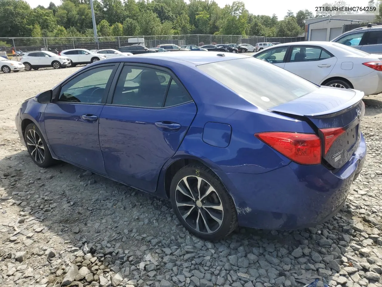 2017 Toyota Corolla L VIN: 2T1BURHE8HC764259 Lot: 70188564