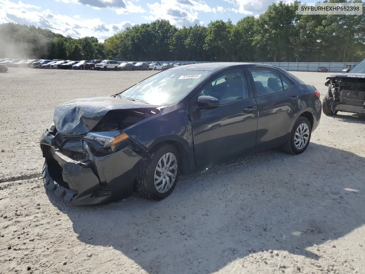 2017 Toyota Corolla L VIN: 5YFBURHEXHP652398 Lot: 70193654