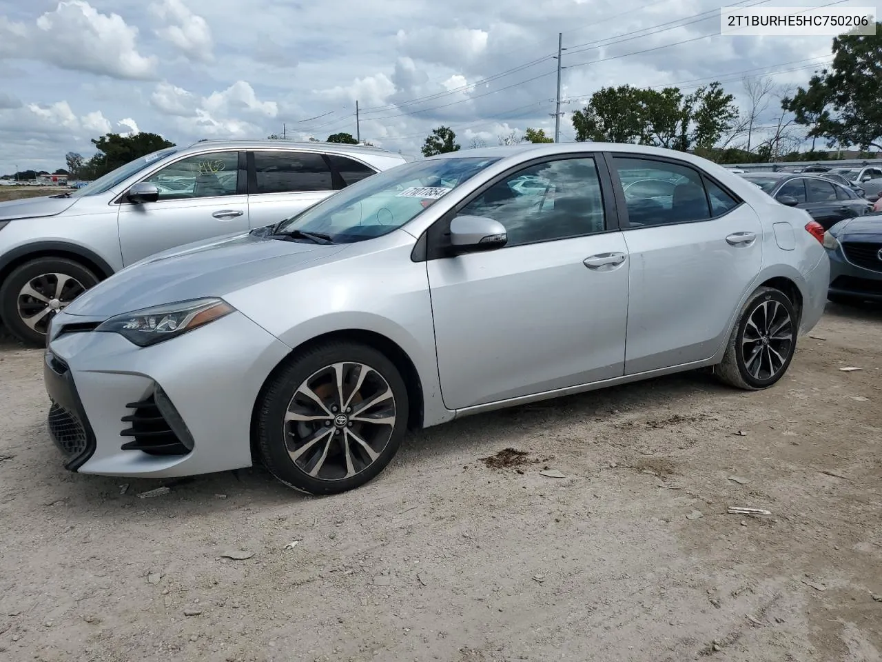 2017 Toyota Corolla L VIN: 2T1BURHE5HC750206 Lot: 71017854