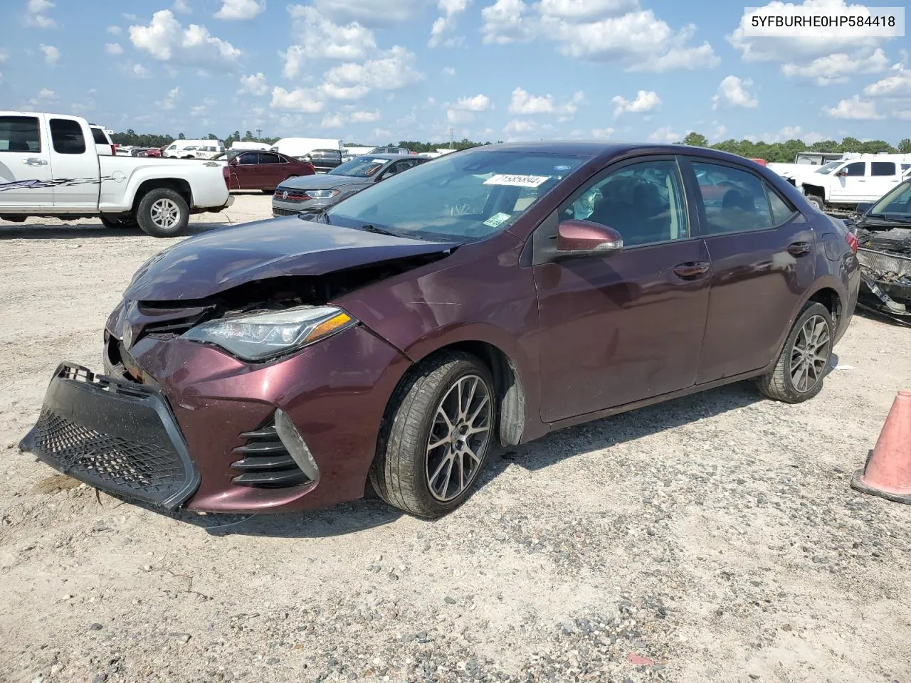 2017 Toyota Corolla L VIN: 5YFBURHE0HP584418 Lot: 71585894