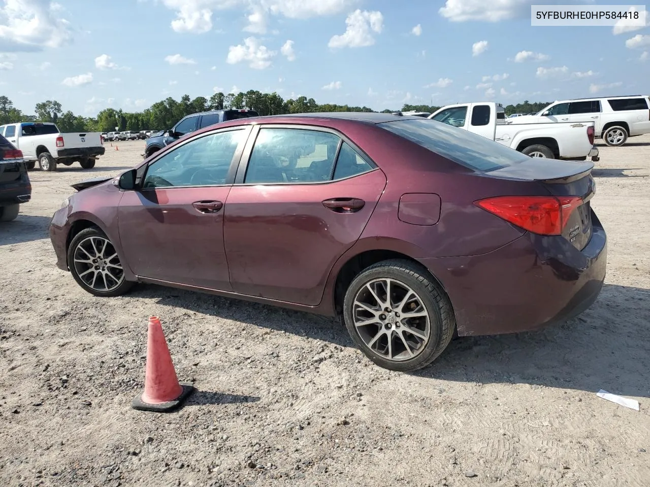 2017 Toyota Corolla L VIN: 5YFBURHE0HP584418 Lot: 71585894