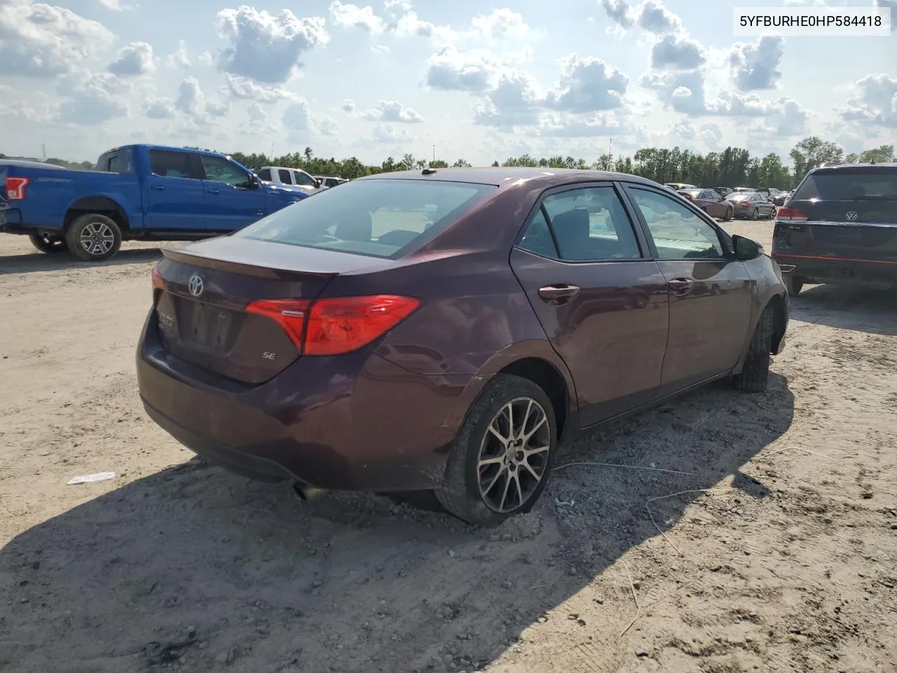 2017 Toyota Corolla L VIN: 5YFBURHE0HP584418 Lot: 71585894