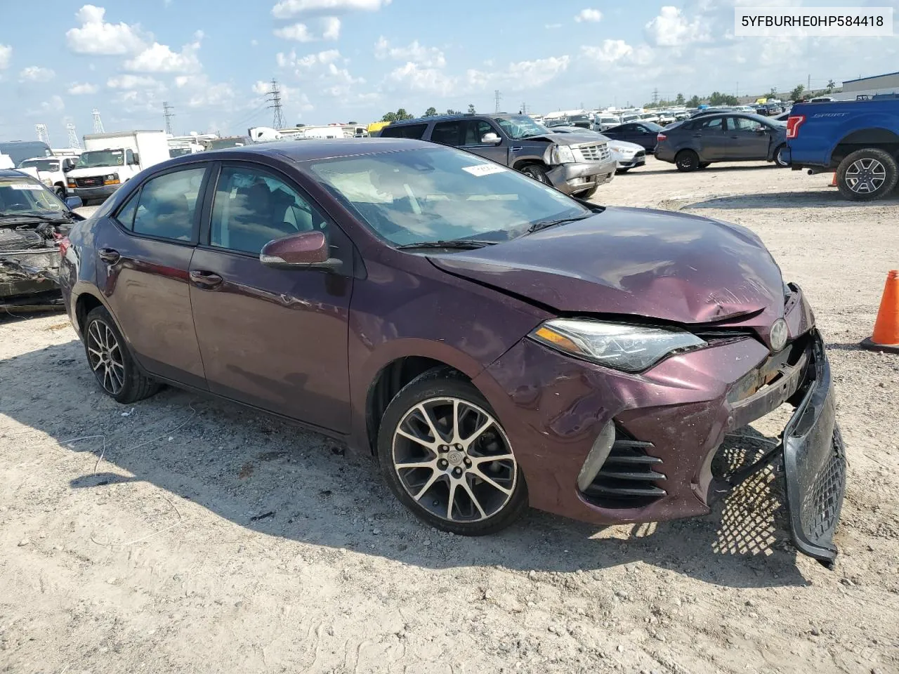 2017 Toyota Corolla L VIN: 5YFBURHE0HP584418 Lot: 71585894