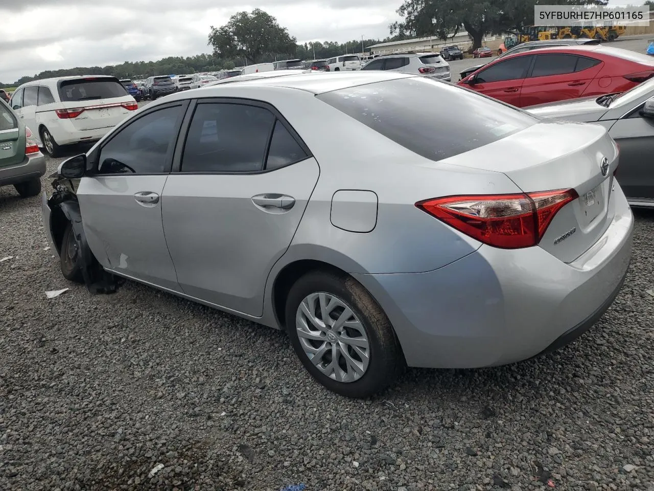 2017 Toyota Corolla L VIN: 5YFBURHE7HP601165 Lot: 71708584