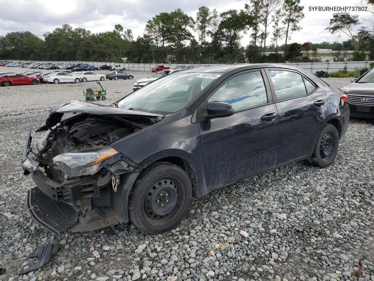 2017 Toyota Corolla L VIN: 5YFBURHE0HP737802 Lot: 71827204