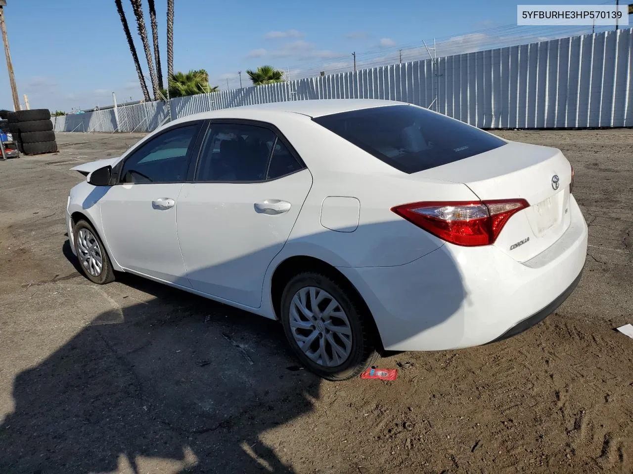 2017 Toyota Corolla L VIN: 5YFBURHE3HP570139 Lot: 71850134