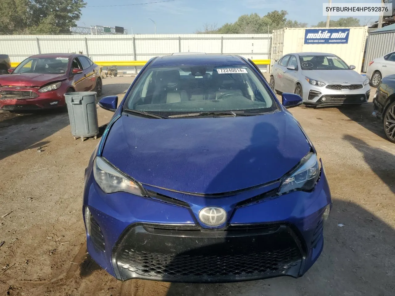 2017 Toyota Corolla L VIN: 5YFBURHE4HP592876 Lot: 72240014