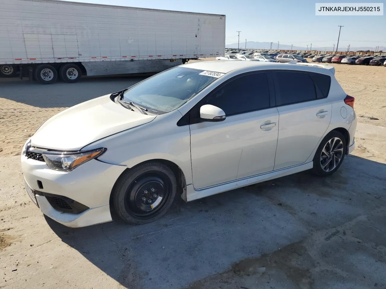 2017 Toyota Corolla Im VIN: JTNKARJEXHJ550215 Lot: 72782534