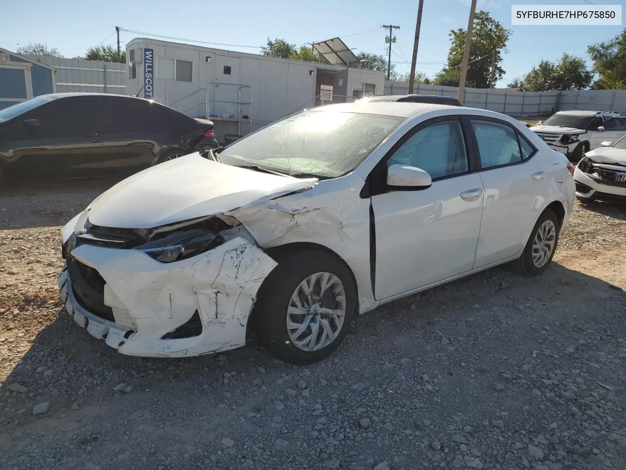 2017 Toyota Corolla L VIN: 5YFBURHE7HP675850 Lot: 72971104