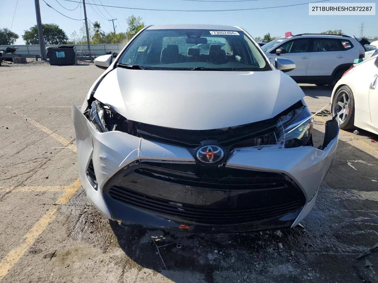 2017 Toyota Corolla L VIN: 2T1BURHE5HC872287 Lot: 73052494