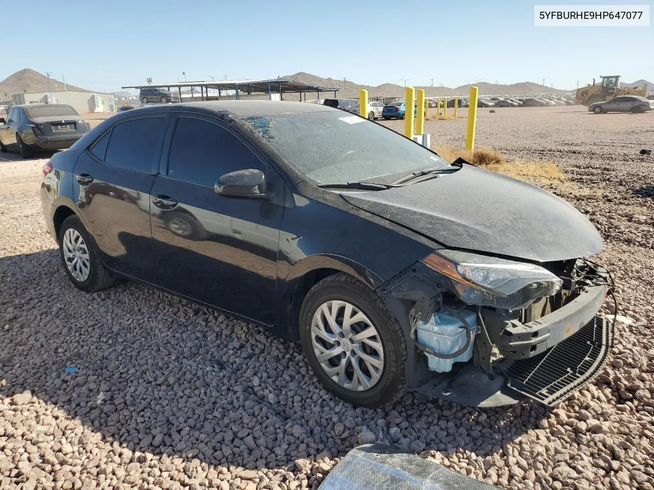 2017 Toyota Corolla L VIN: 5YFBURHE9HP647077 Lot: 73087374