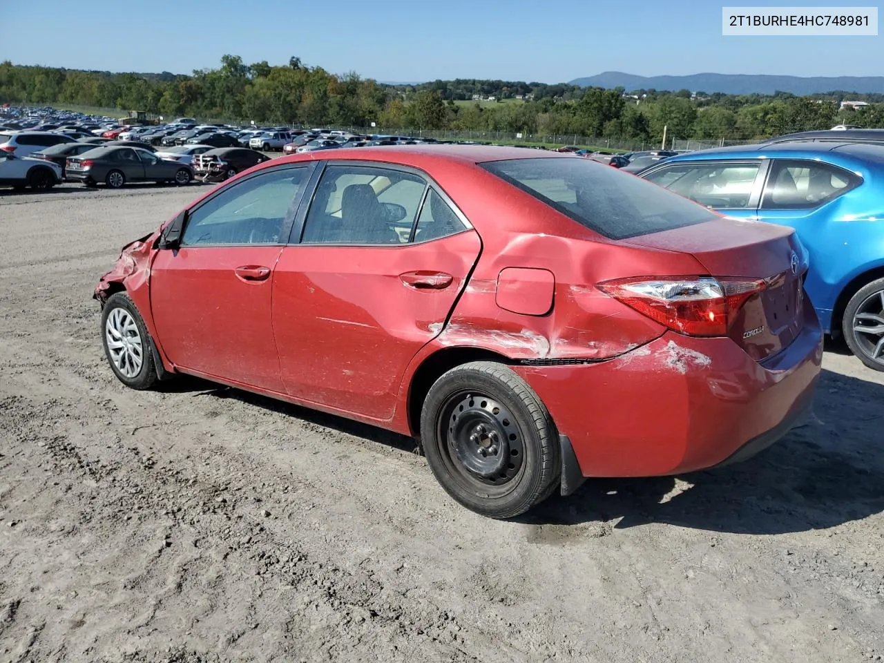 2017 Toyota Corolla L VIN: 2T1BURHE4HC748981 Lot: 73839244