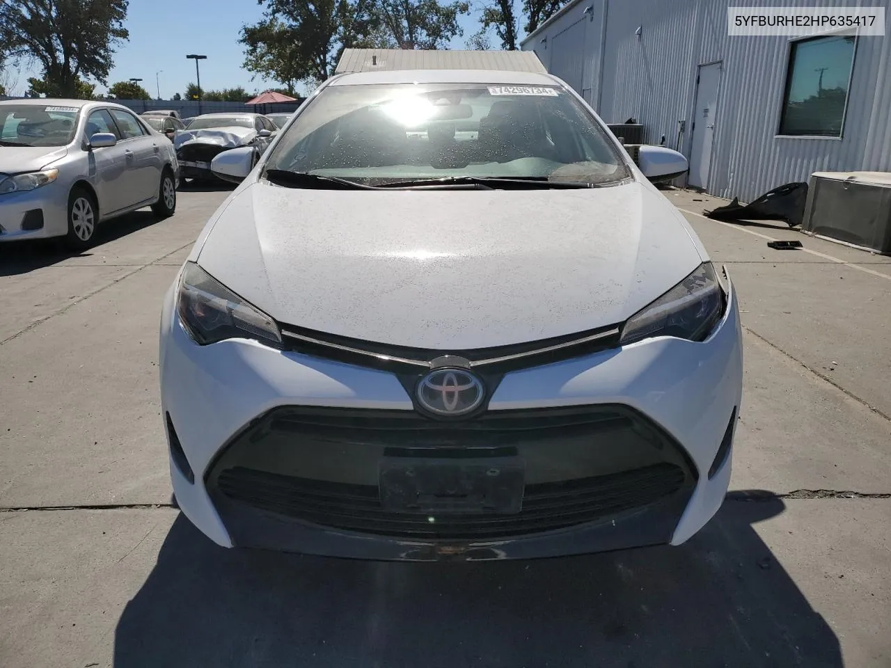 2017 Toyota Corolla L VIN: 5YFBURHE2HP635417 Lot: 74296734