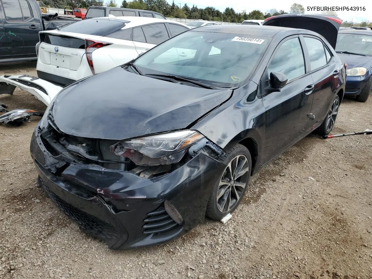 2017 Toyota Corolla L VIN: 5YFBURHE5HP643916 Lot: 75039014