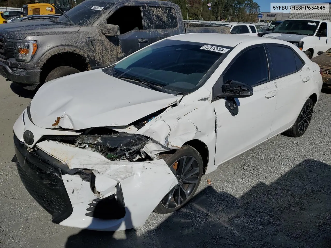 2017 Toyota Corolla L VIN: 5YFBURHE8HP654845 Lot: 75310004