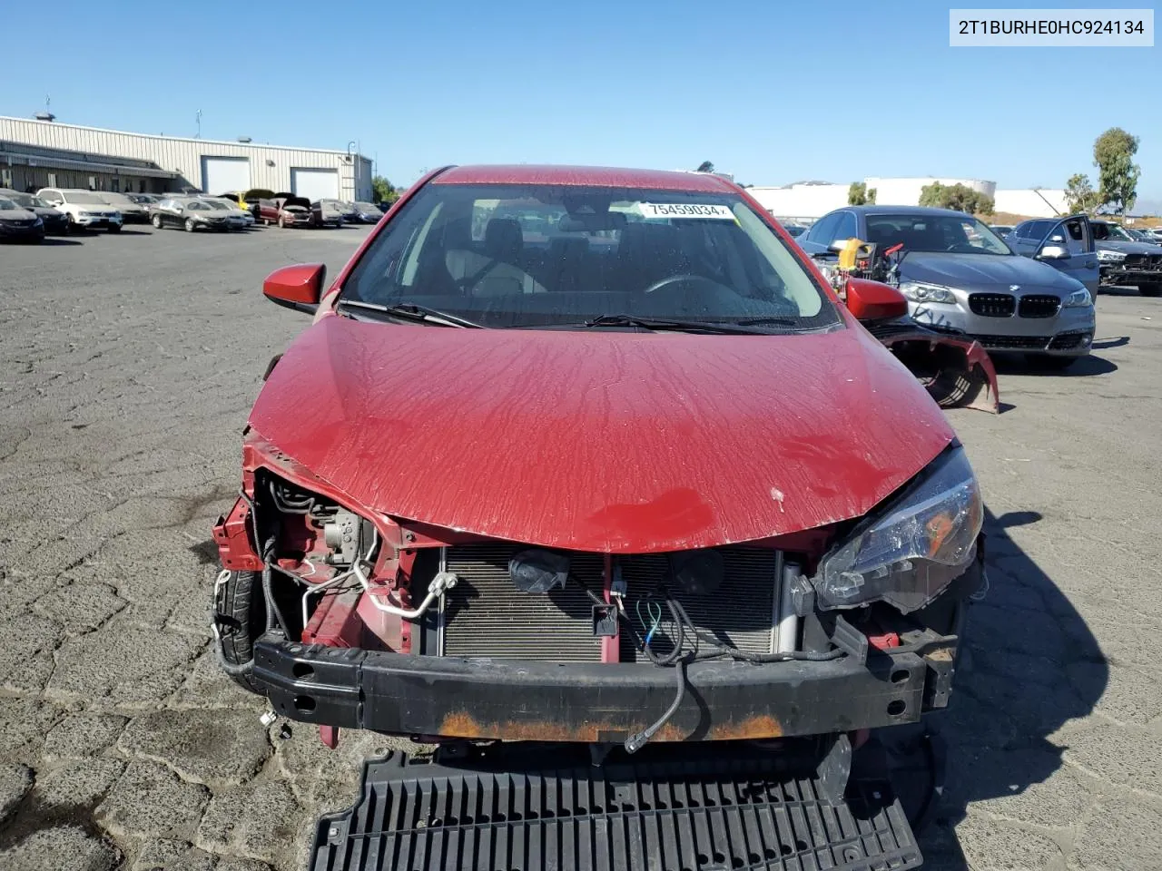 2017 Toyota Corolla L VIN: 2T1BURHE0HC924134 Lot: 75459034