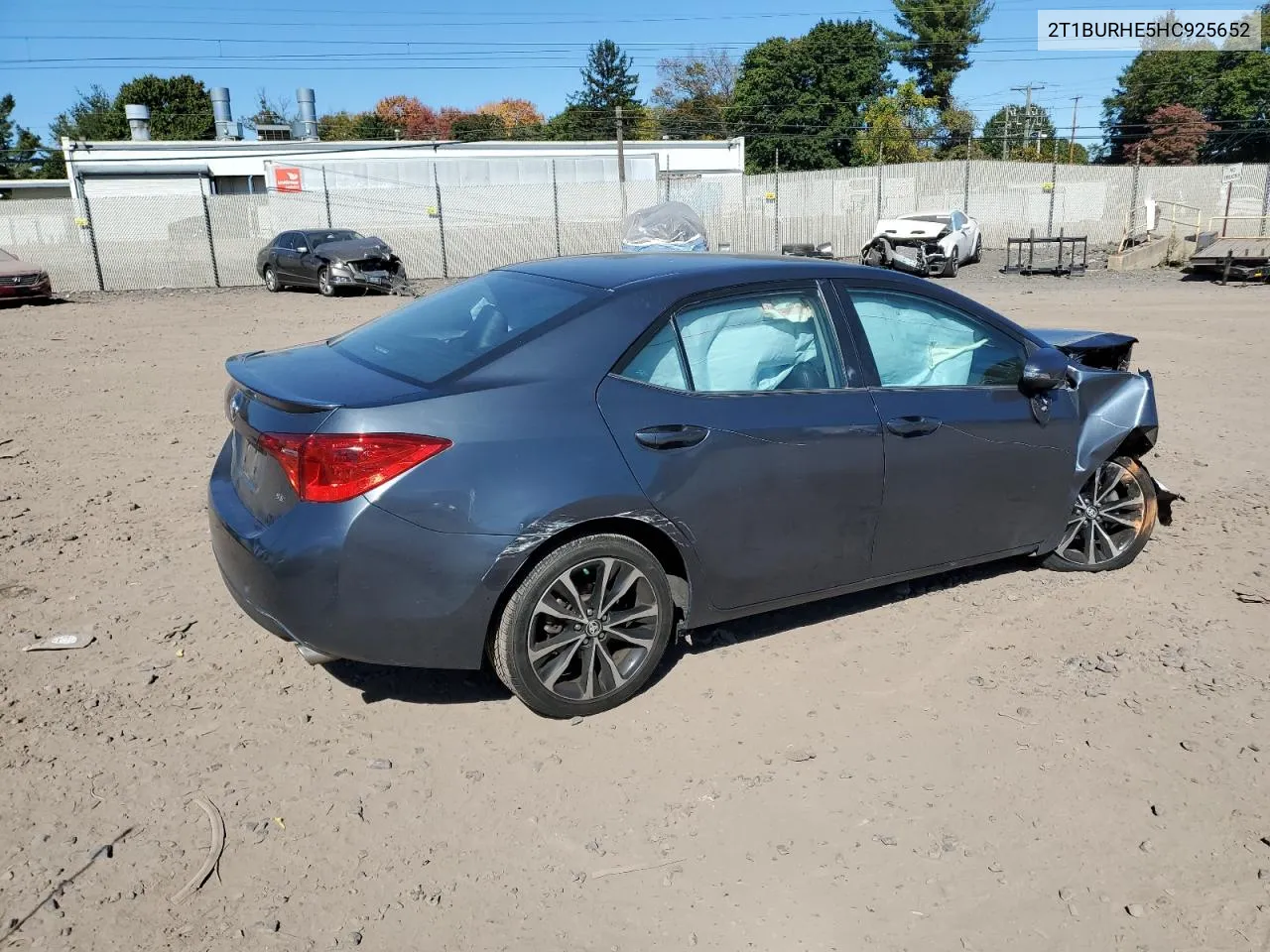 2017 Toyota Corolla L VIN: 2T1BURHE5HC925652 Lot: 75512074