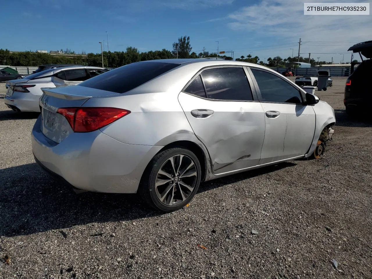 2017 Toyota Corolla L VIN: 2T1BURHE7HC935230 Lot: 75719794