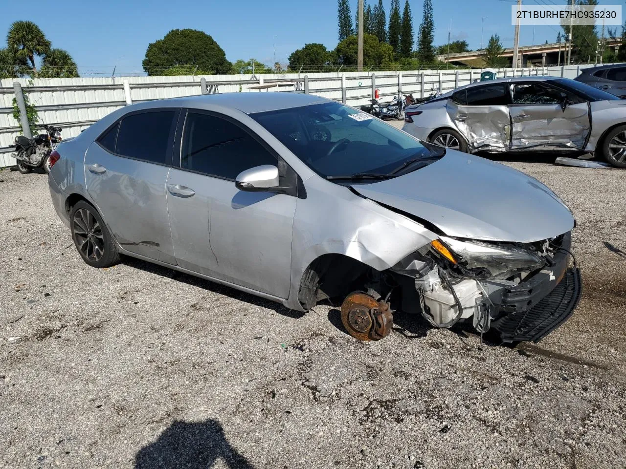 2017 Toyota Corolla L VIN: 2T1BURHE7HC935230 Lot: 75719794