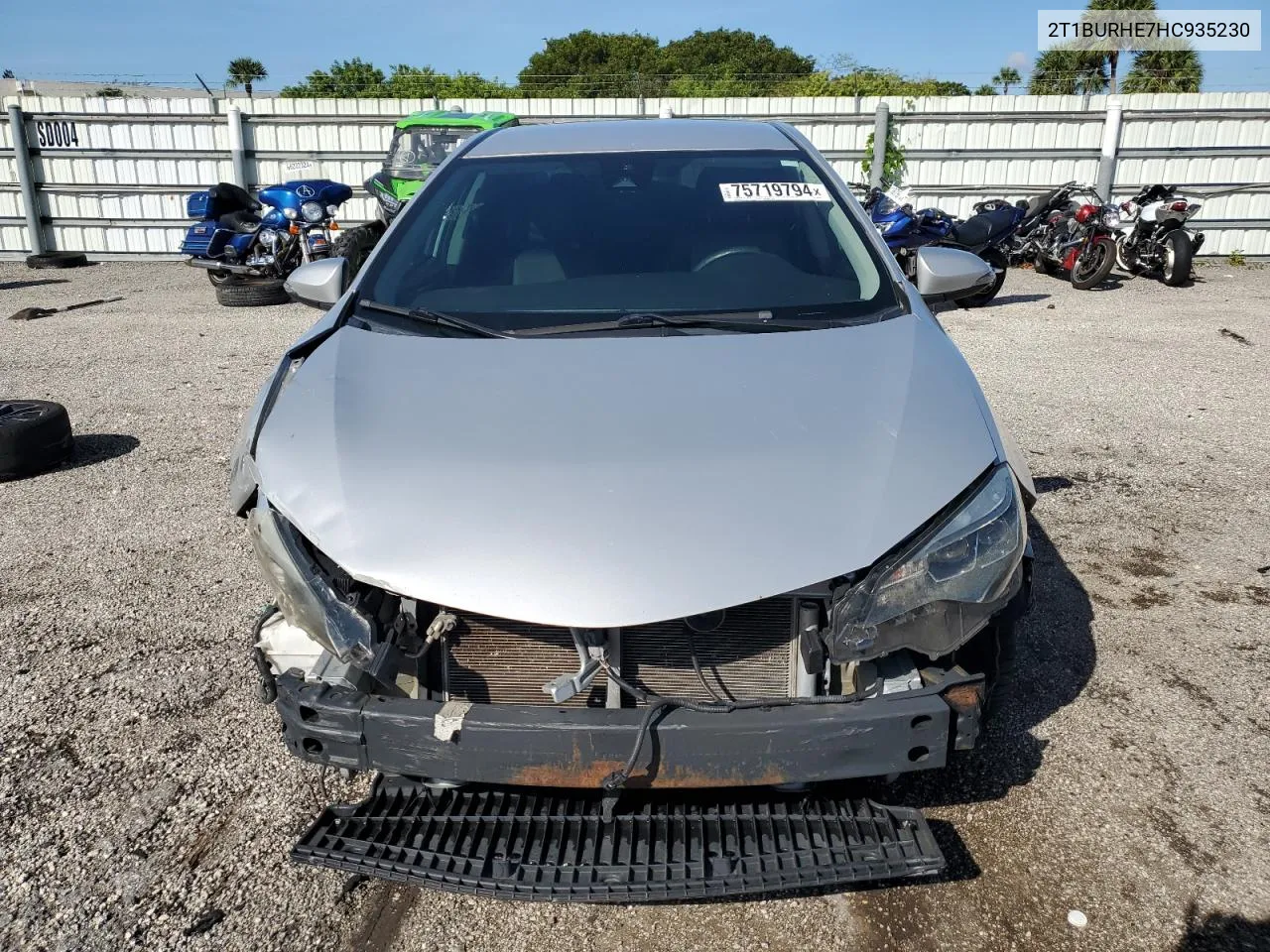 2017 Toyota Corolla L VIN: 2T1BURHE7HC935230 Lot: 75719794