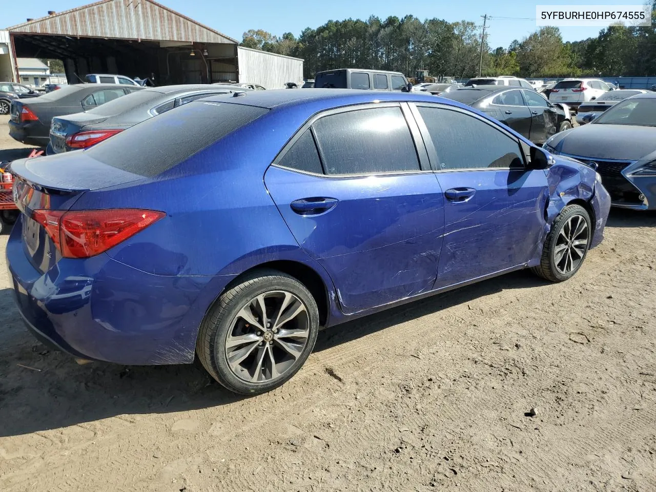 2017 Toyota Corolla L VIN: 5YFBURHE0HP674555 Lot: 76363564