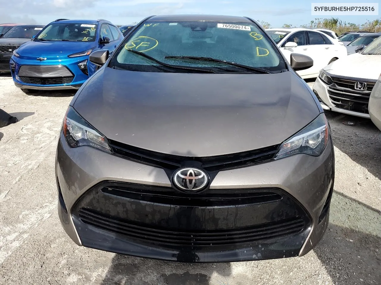 2017 Toyota Corolla L VIN: 5YFBURHE5HP725516 Lot: 76500074