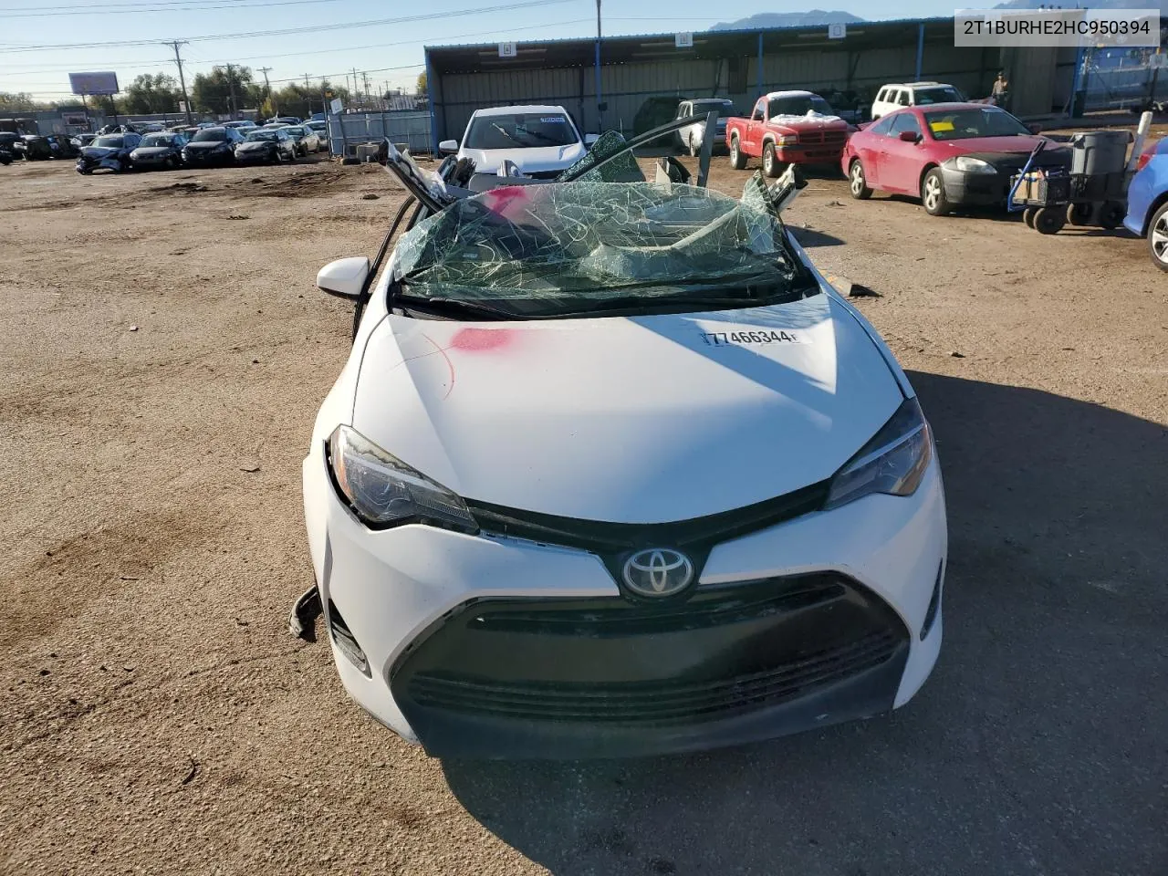 2017 Toyota Corolla L VIN: 2T1BURHE2HC950394 Lot: 77466344