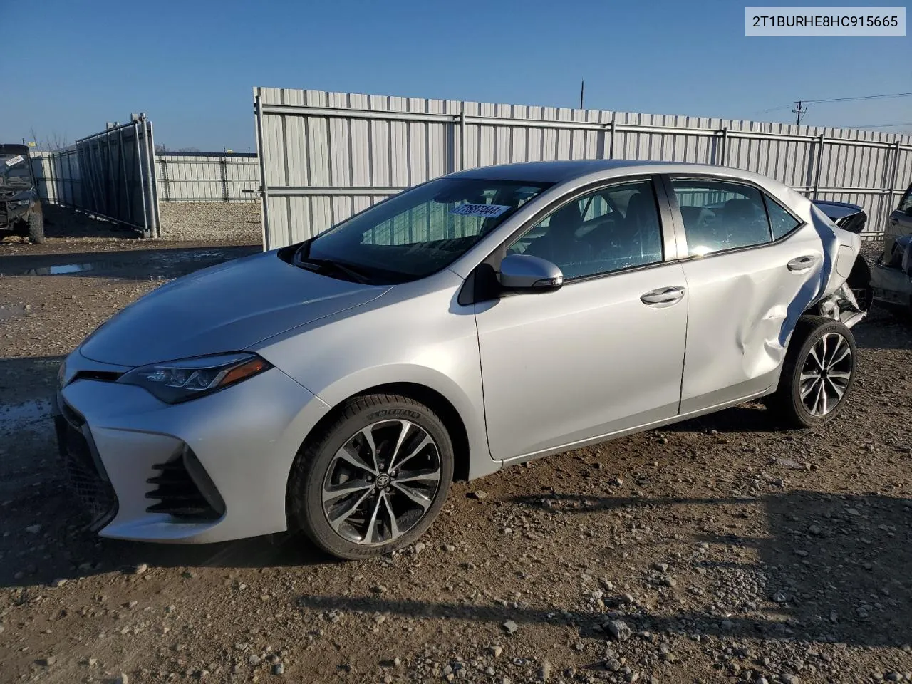 2017 Toyota Corolla L VIN: 2T1BURHE8HC915665 Lot: 77687444