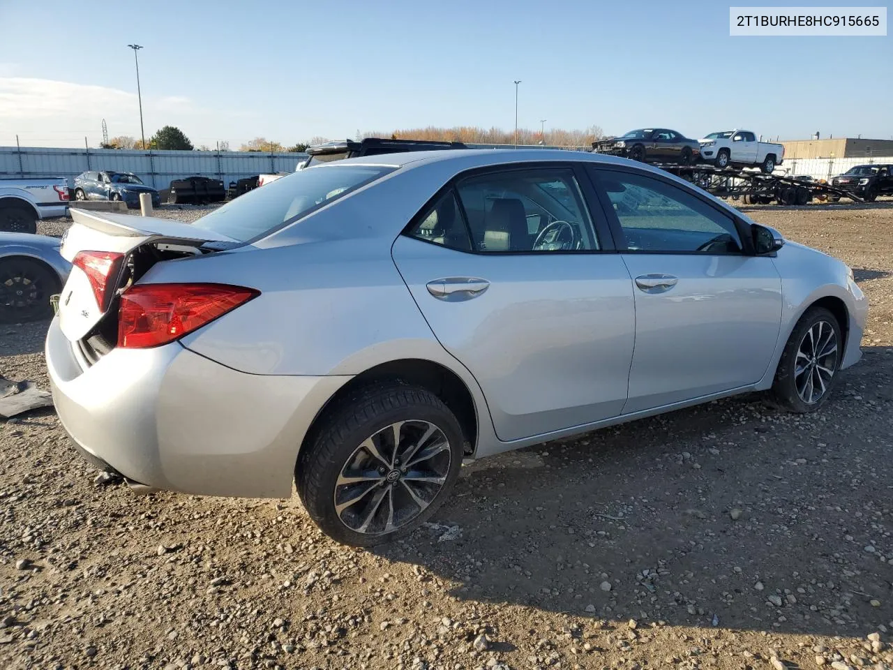 2017 Toyota Corolla L VIN: 2T1BURHE8HC915665 Lot: 77687444