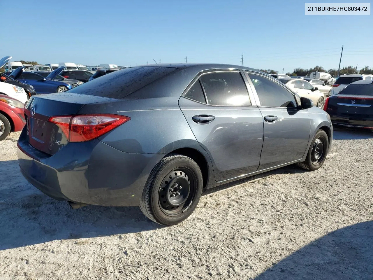 2017 Toyota Corolla L VIN: 2T1BURHE7HC803472 Lot: 77711234