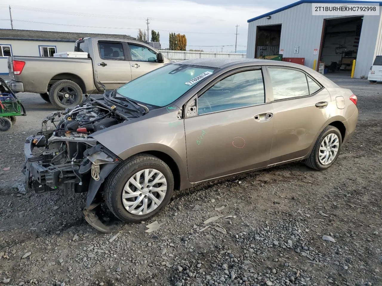 2017 Toyota Corolla L VIN: 2T1BURHEXHC792998 Lot: 77868814