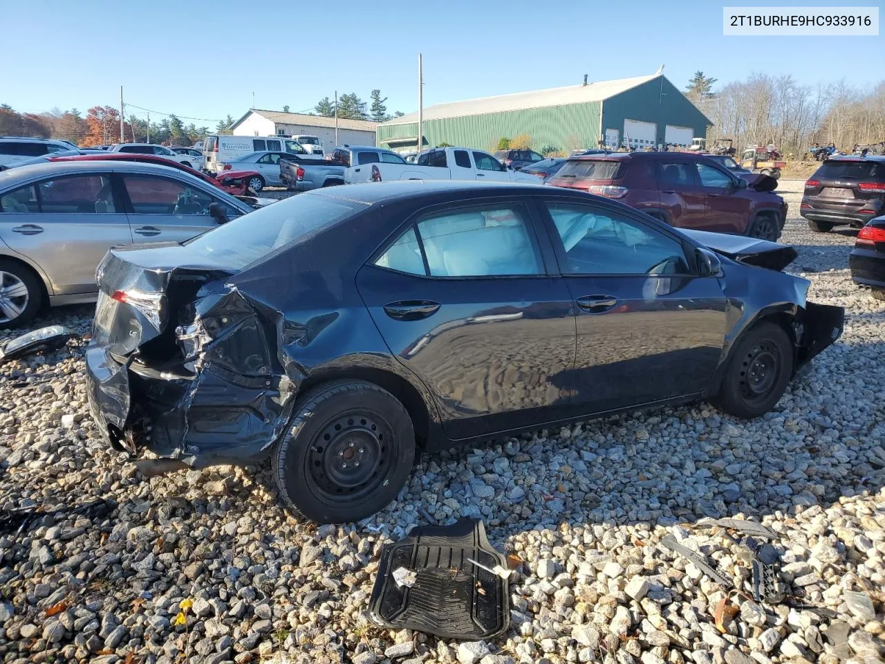 2017 Toyota Corolla L VIN: 2T1BURHE9HC933916 Lot: 77880954