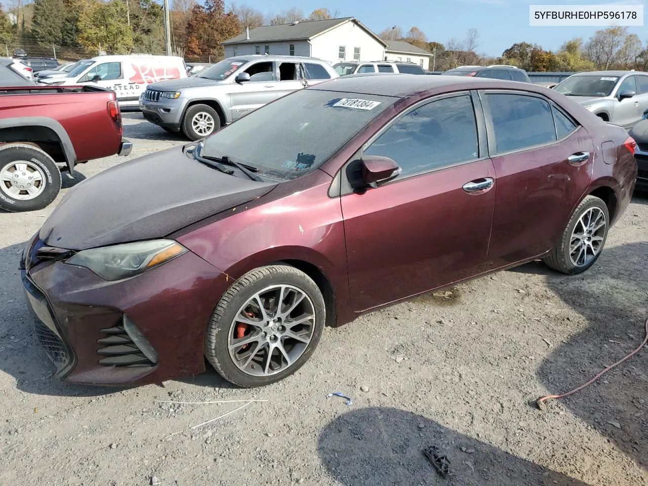 2017 Toyota Corolla L VIN: 5YFBURHE0HP596178 Lot: 78181384