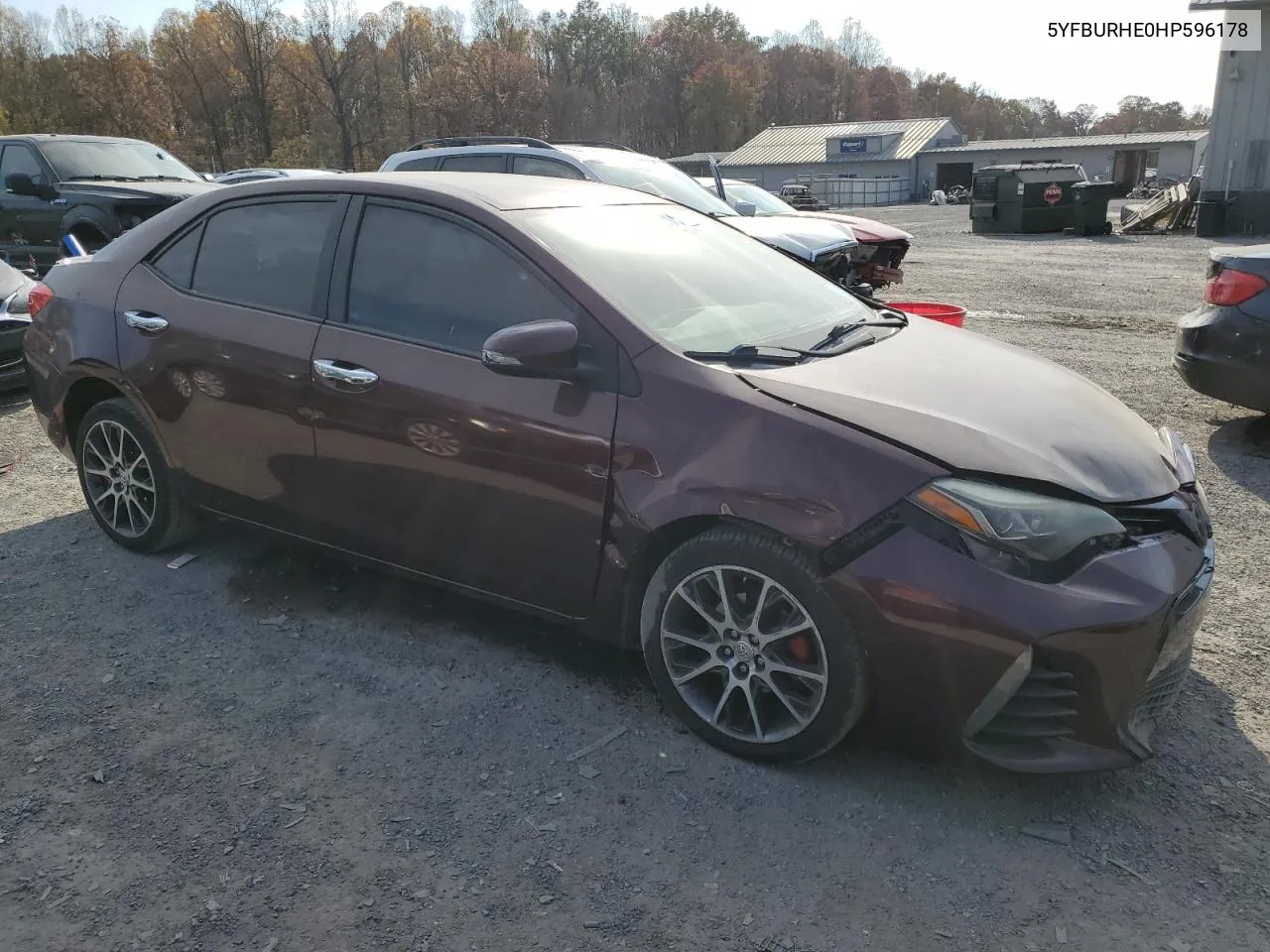 2017 Toyota Corolla L VIN: 5YFBURHE0HP596178 Lot: 78181384