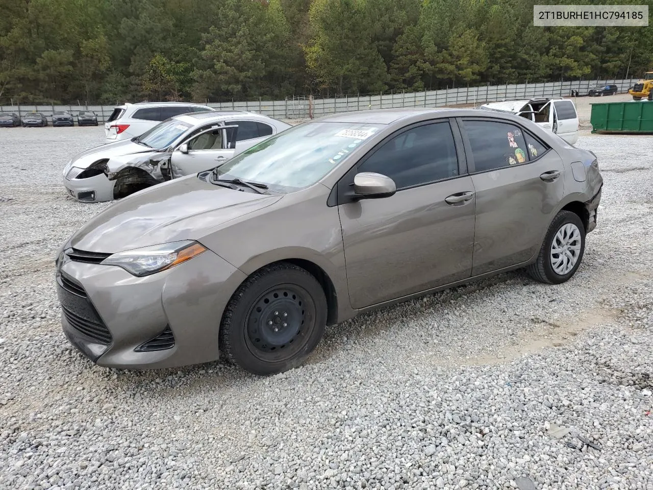 2017 Toyota Corolla L VIN: 2T1BURHE1HC794185 Lot: 78268244