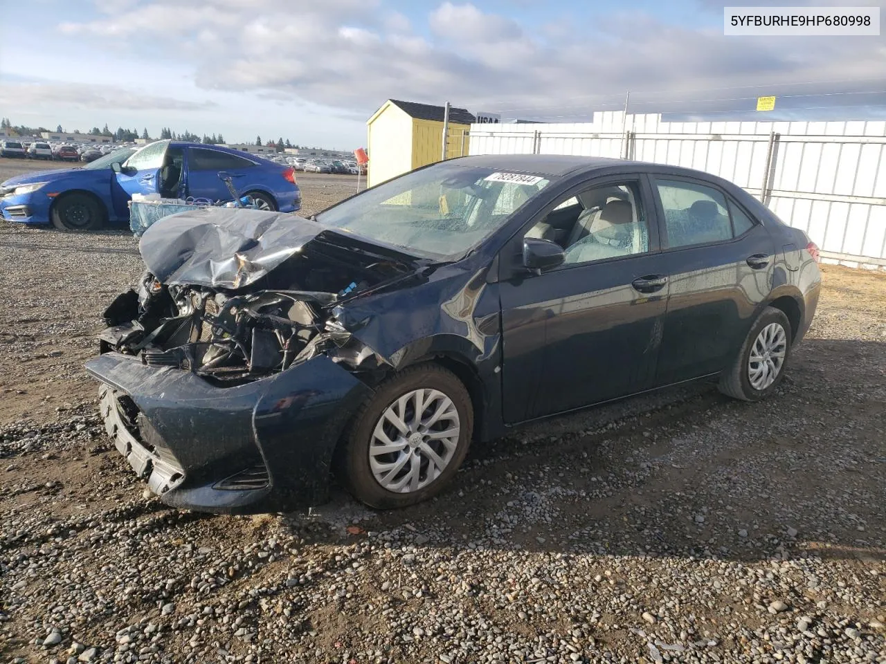 2017 Toyota Corolla L VIN: 5YFBURHE9HP680998 Lot: 78287844