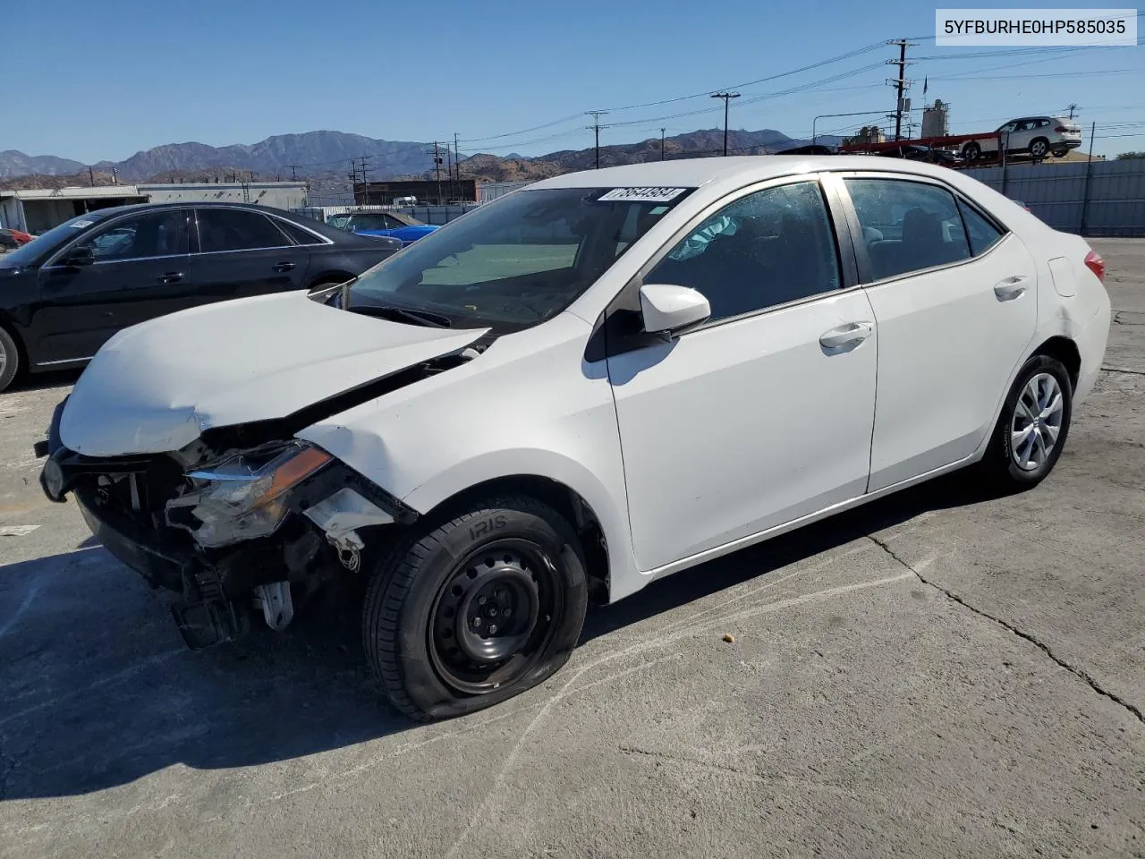 2017 Toyota Corolla L VIN: 5YFBURHE0HP585035 Lot: 78644984