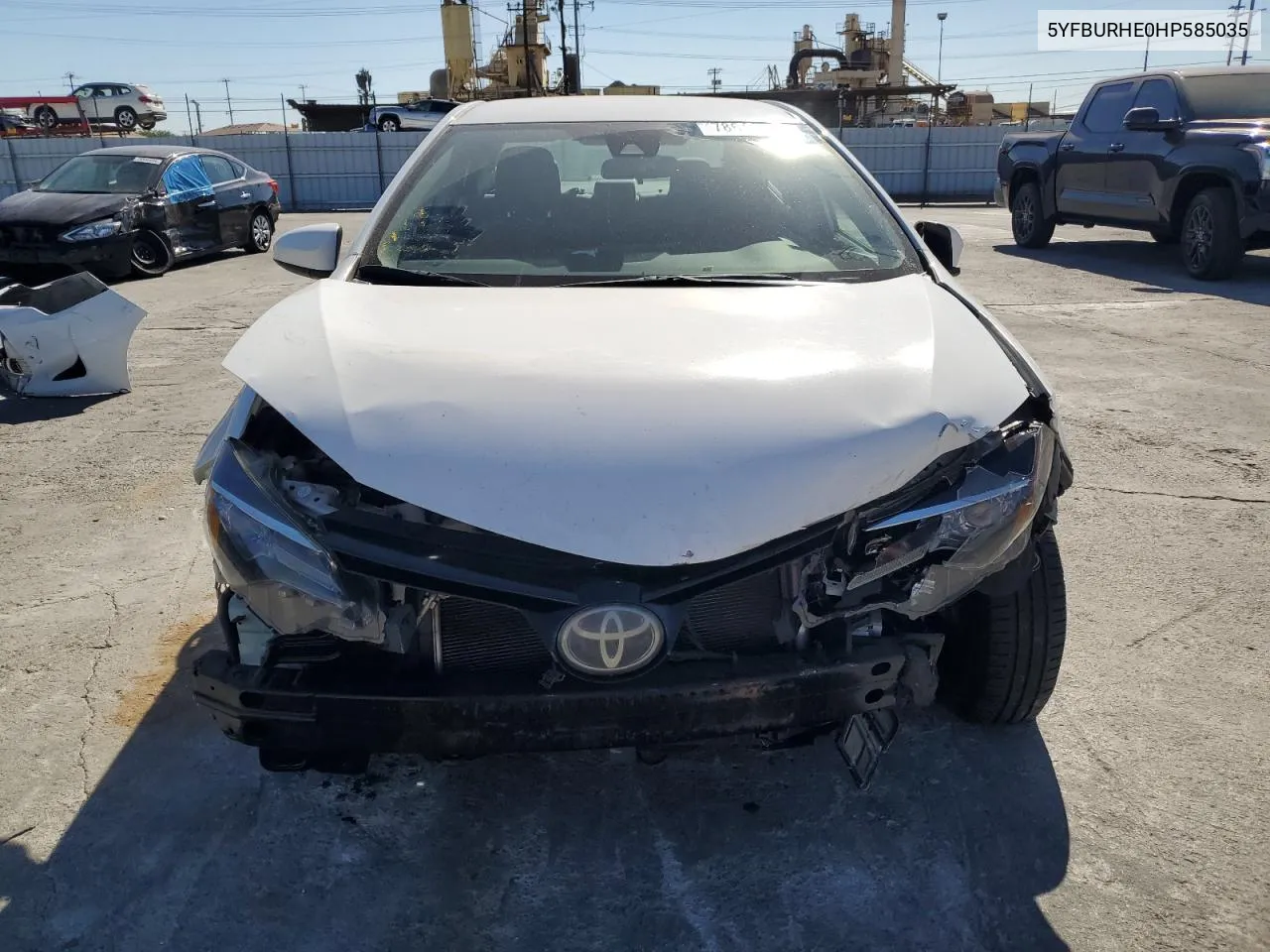 2017 Toyota Corolla L VIN: 5YFBURHE0HP585035 Lot: 78644984