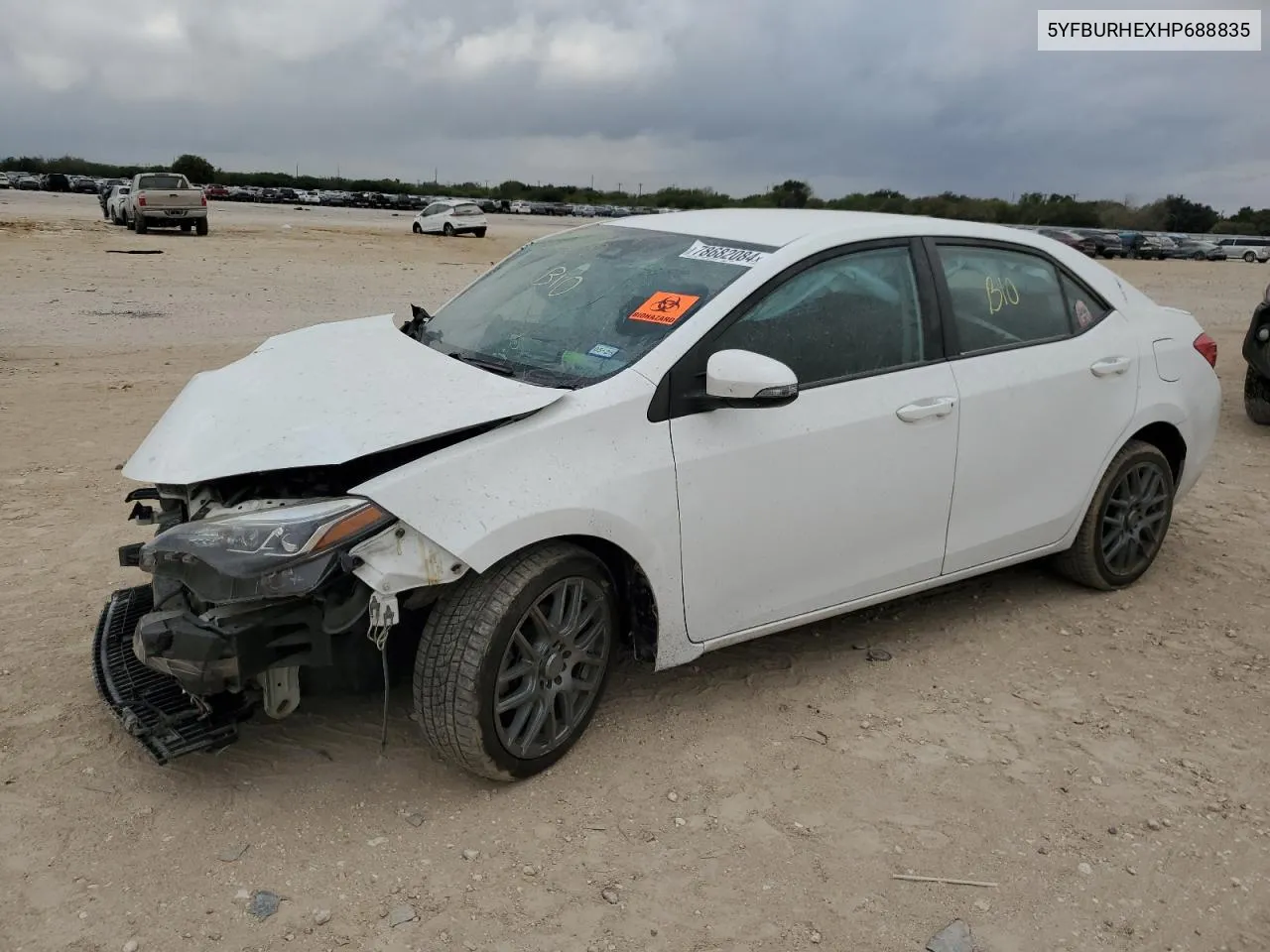 2017 Toyota Corolla L VIN: 5YFBURHEXHP688835 Lot: 78682084