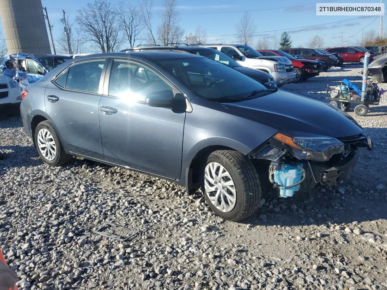 2017 Toyota Corolla L VIN: 2T1BURHE0HC870348 Lot: 79445914